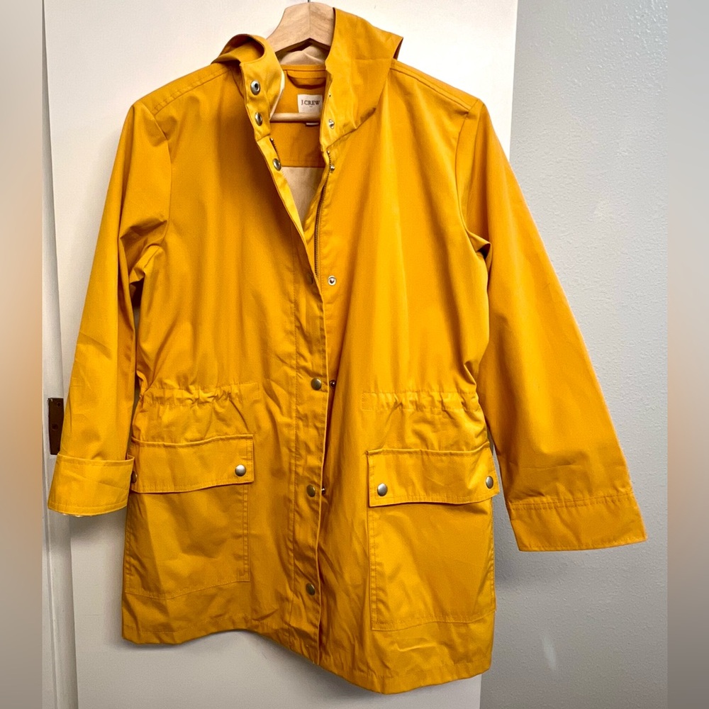 J. Crew Vibrant Yellow classic raincoat